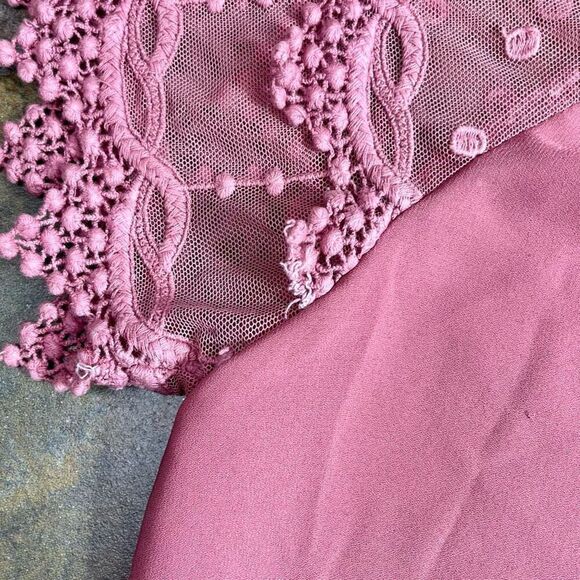 Libian Pink Off The Shoulder Lace Sleeve Blouse 3X - Picture 8 of 9